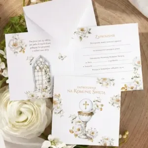 Zaproszenia komunijne do wypisania